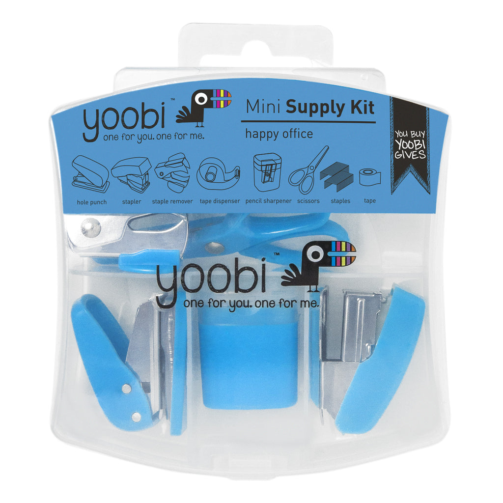 yoobi blue flat mini supply kit